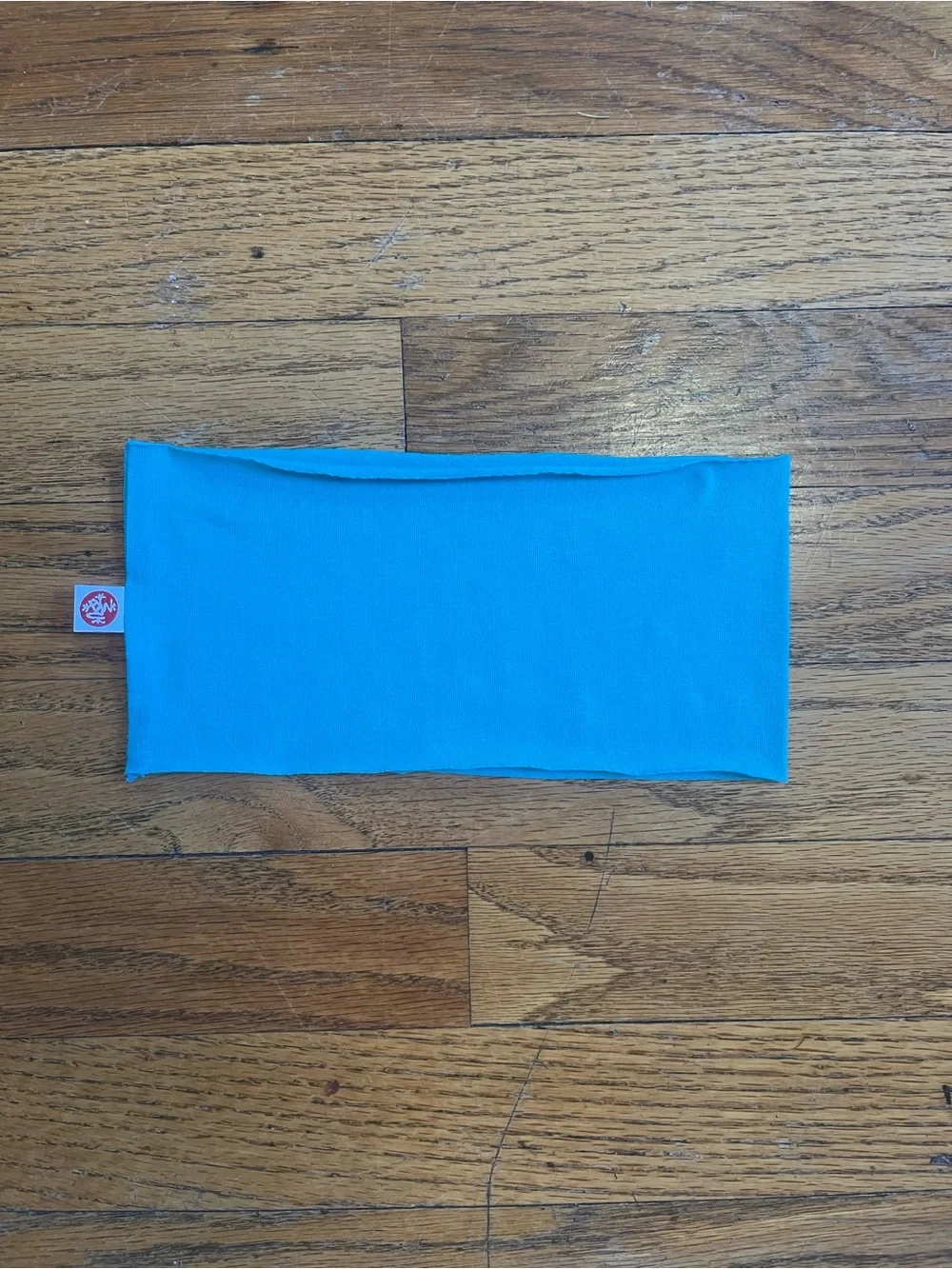 Manduka Yoga Blue Stretch Headband with Logo Tag
